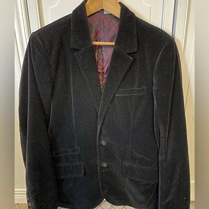 H&M Black Velvet Sport Coat with Paisley Lining